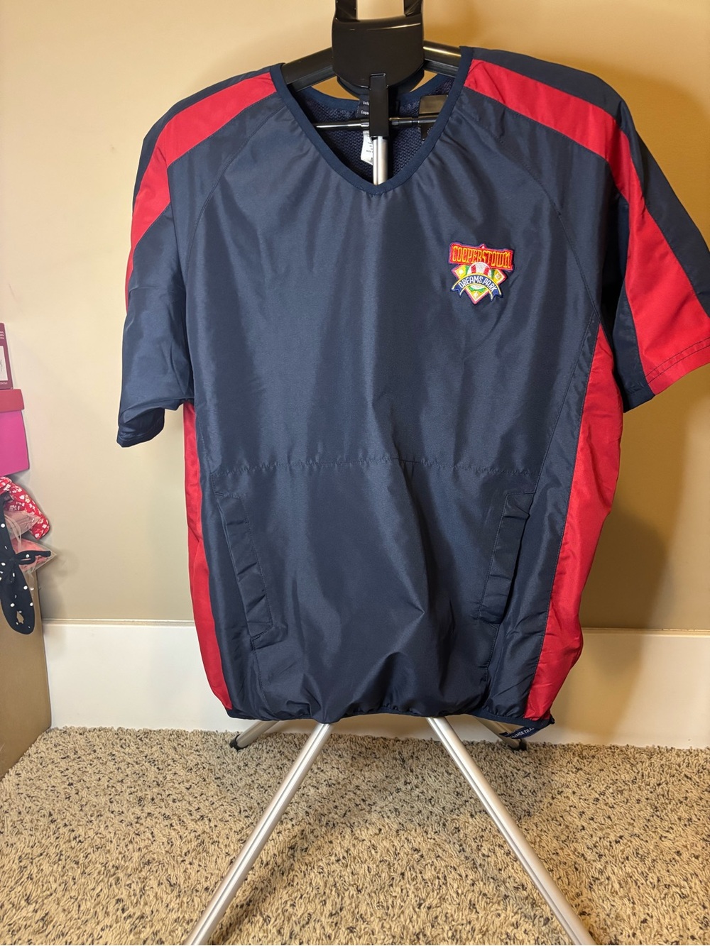 Cooperstown Dreams Park Authentic Men’s M Navy Red Baseball Pullover